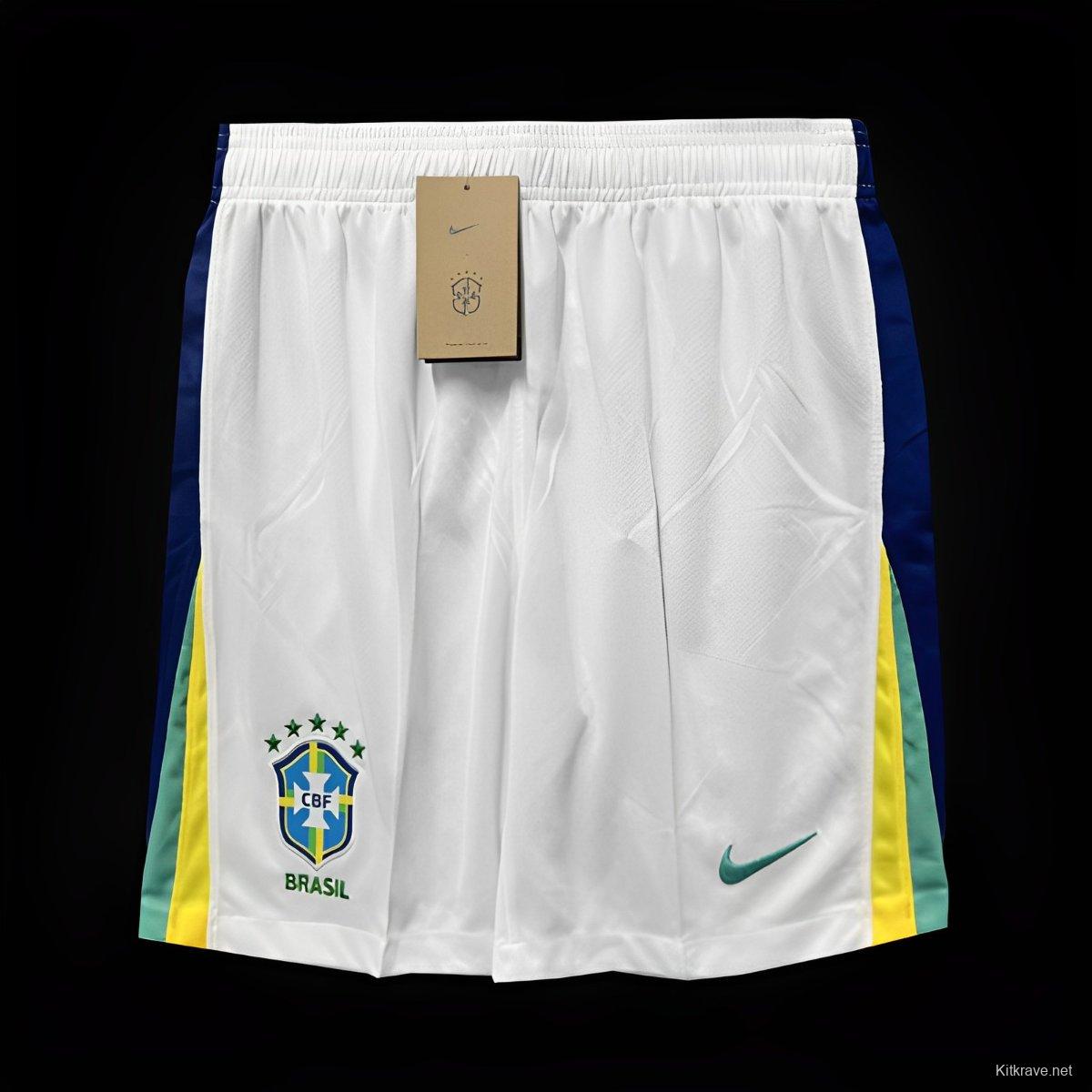 2024 Brazil Away White Shorts