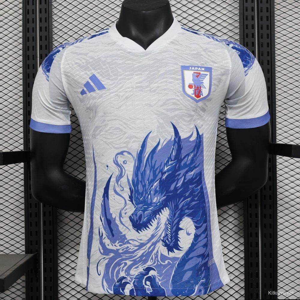 Player Version 2024 Japan White With Blue Dragon Jersey