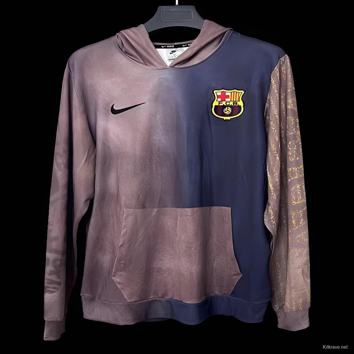 25/26 Travis Scott x Nike x FC Barcelona Split-Dye Crest Hoodie