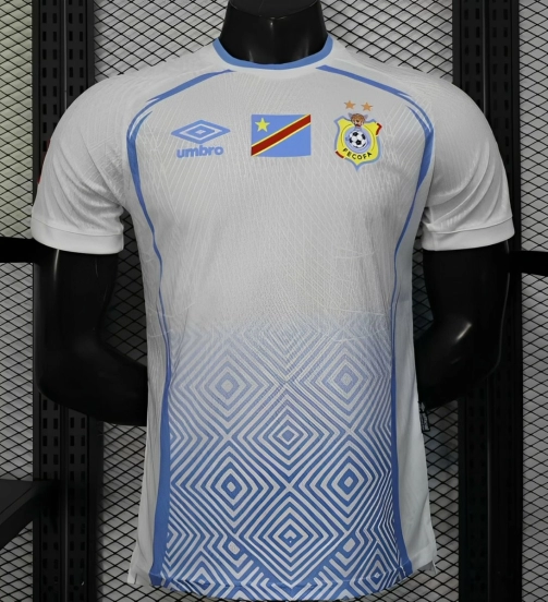 Player Version 2026 DR Congo Third White Blue Geometric Jersey