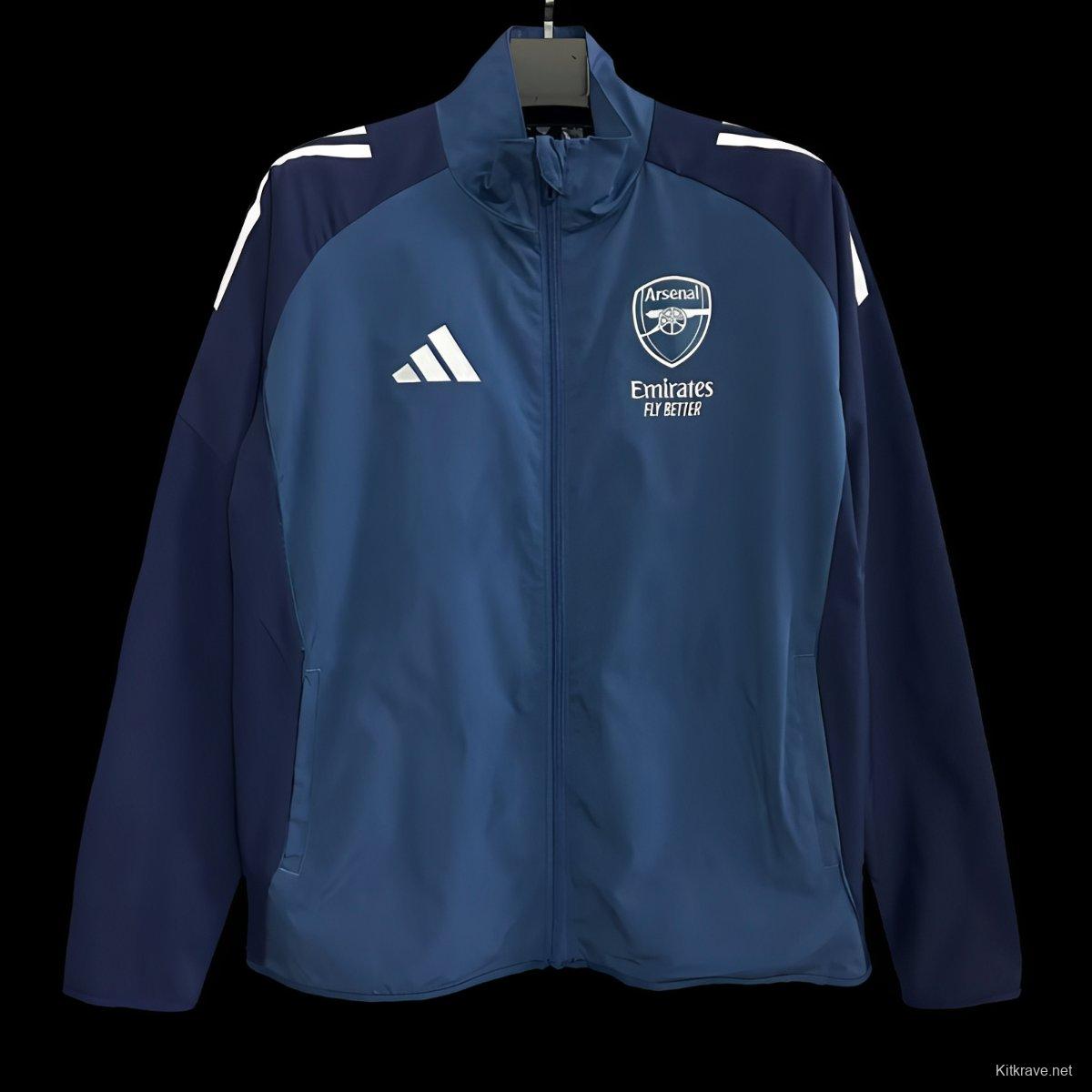 25/26 Arsenal Blue/Navy Full Zipper Windbraker
