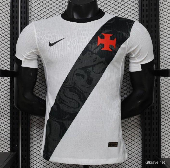 Player Version 26/27 Vasco da Gama Away White with Black Diagonal Sash Jersey