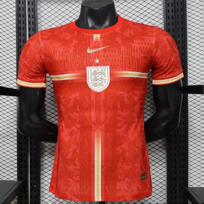Player Version 2026 England Away Red with Gold Lion  Special Edition Jersey