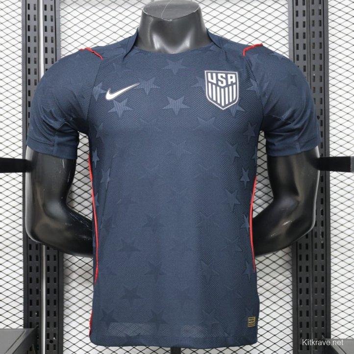 Player Version 2026 USA Navy Blue with All-Over Star Pattern Away Jersey