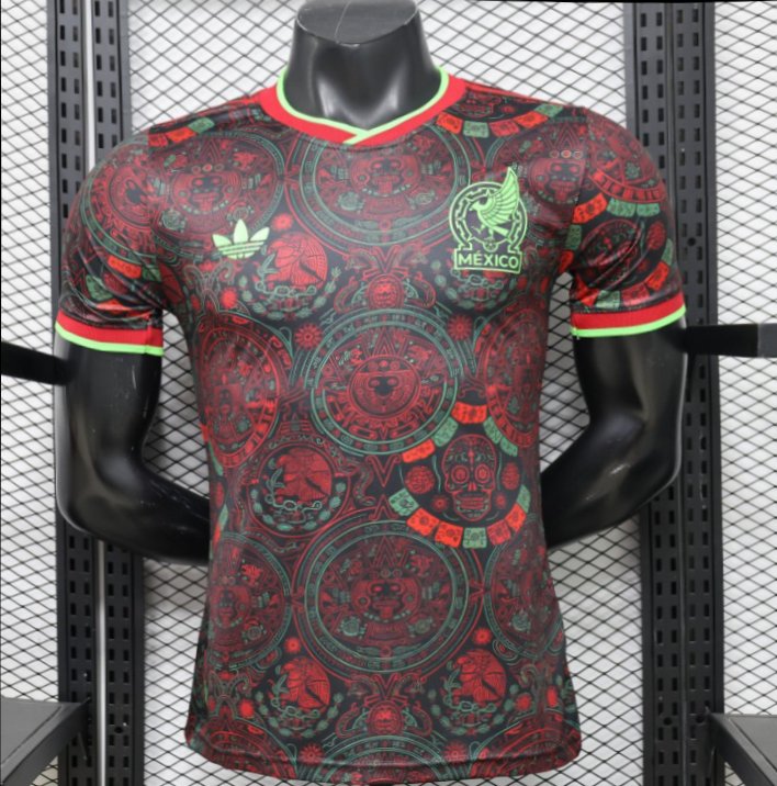 Player Version 2026 Mexico  Black with Aztec Calendar & Day of the Dead Special Edition Jersey