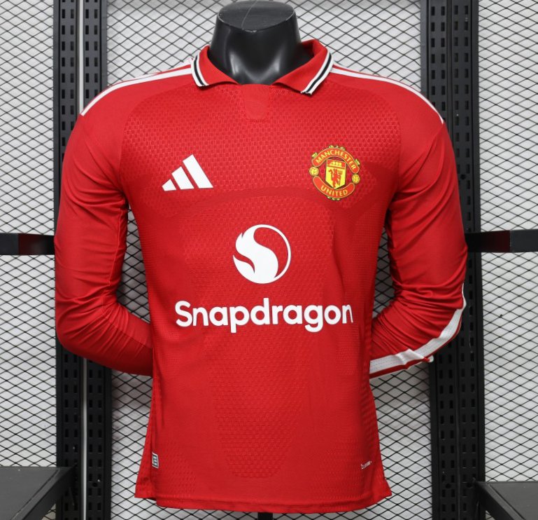 Player Version 26/27 Manchester United Red Polo Collar  Long Sleeve Jersey