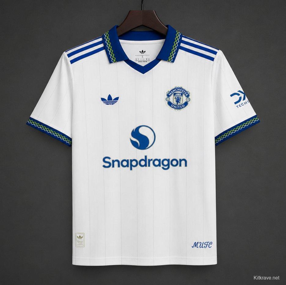 26/27 Manchester United White Pinstripe Away Jersey