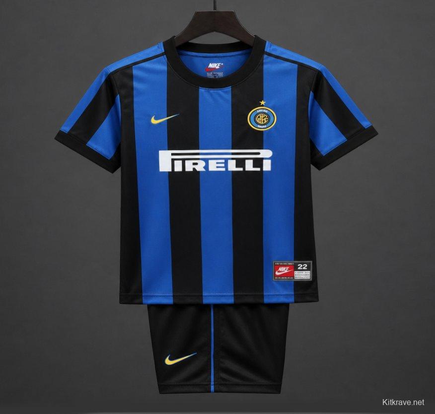Retro Kids 99/00 Inter Milan Blue-Black Home Jersey