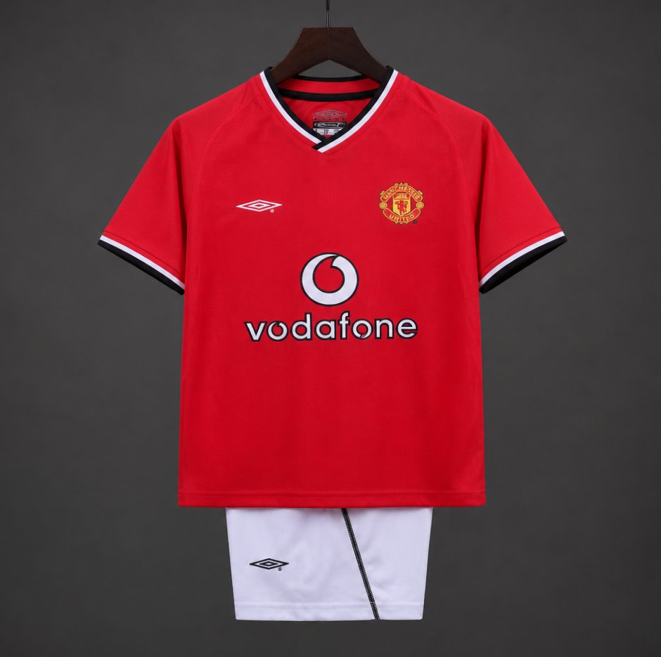 Retro 2000/02 Kids Manchester United Red Home Jersey