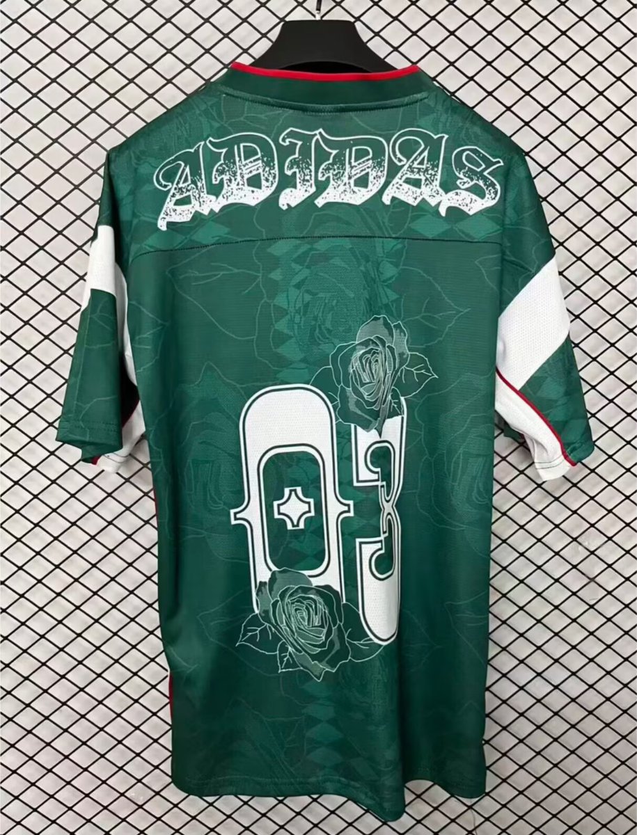 26/27 Adidas Originals Roses Mesh Green Vintage Style Jersey