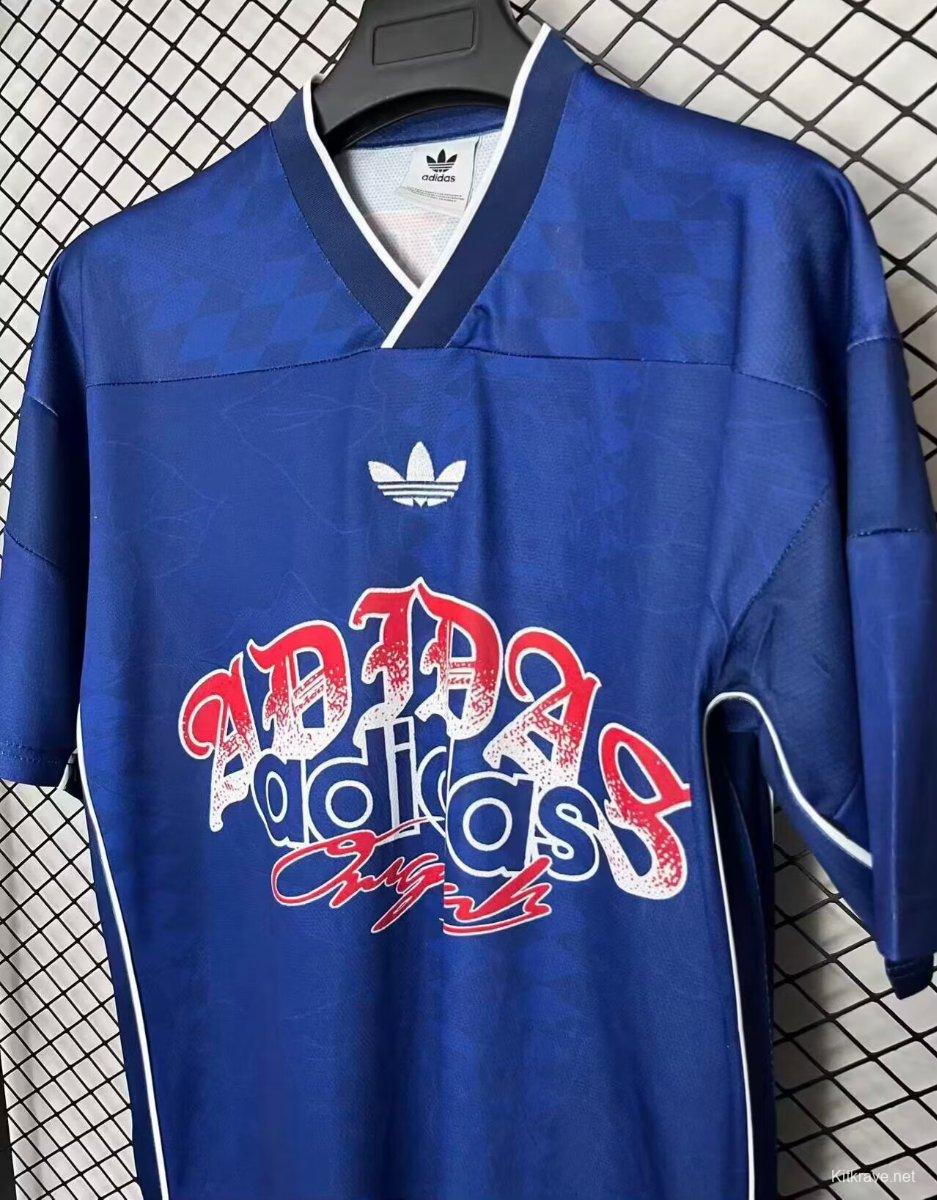 26/27 Adidas Originals Roses Mesh Blue Vintage Style Jersey