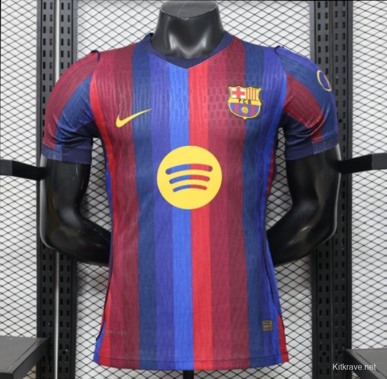 Player Version 26/27 FC Barcelona Deep Blue & Red Stripe  Home Jersey