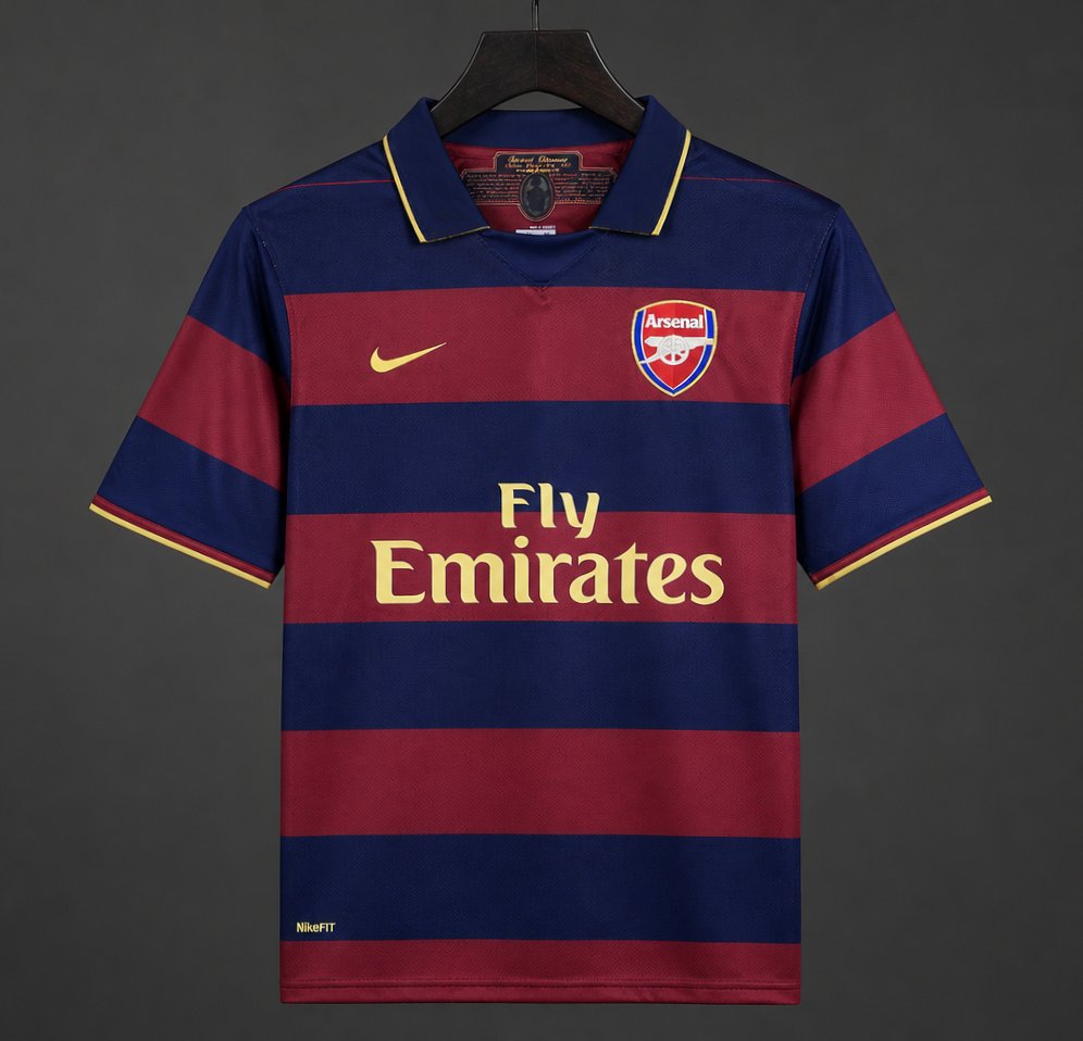 Retro 07/08 Arsenal Third Dark Blue/Maroon Jersey