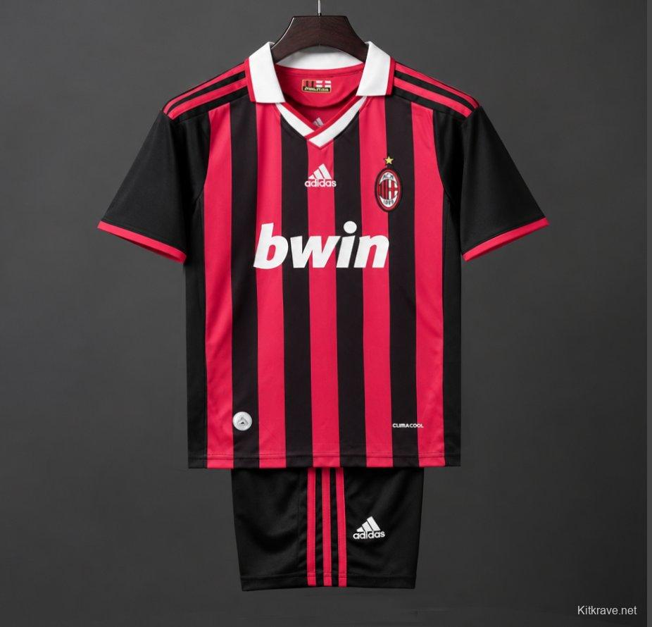 Retro Kids 09/10 AC Milan Home Jersey