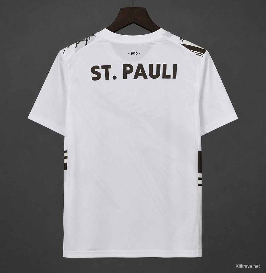 26/27 FC St. Pauli White with Black Graphic Away Jersey