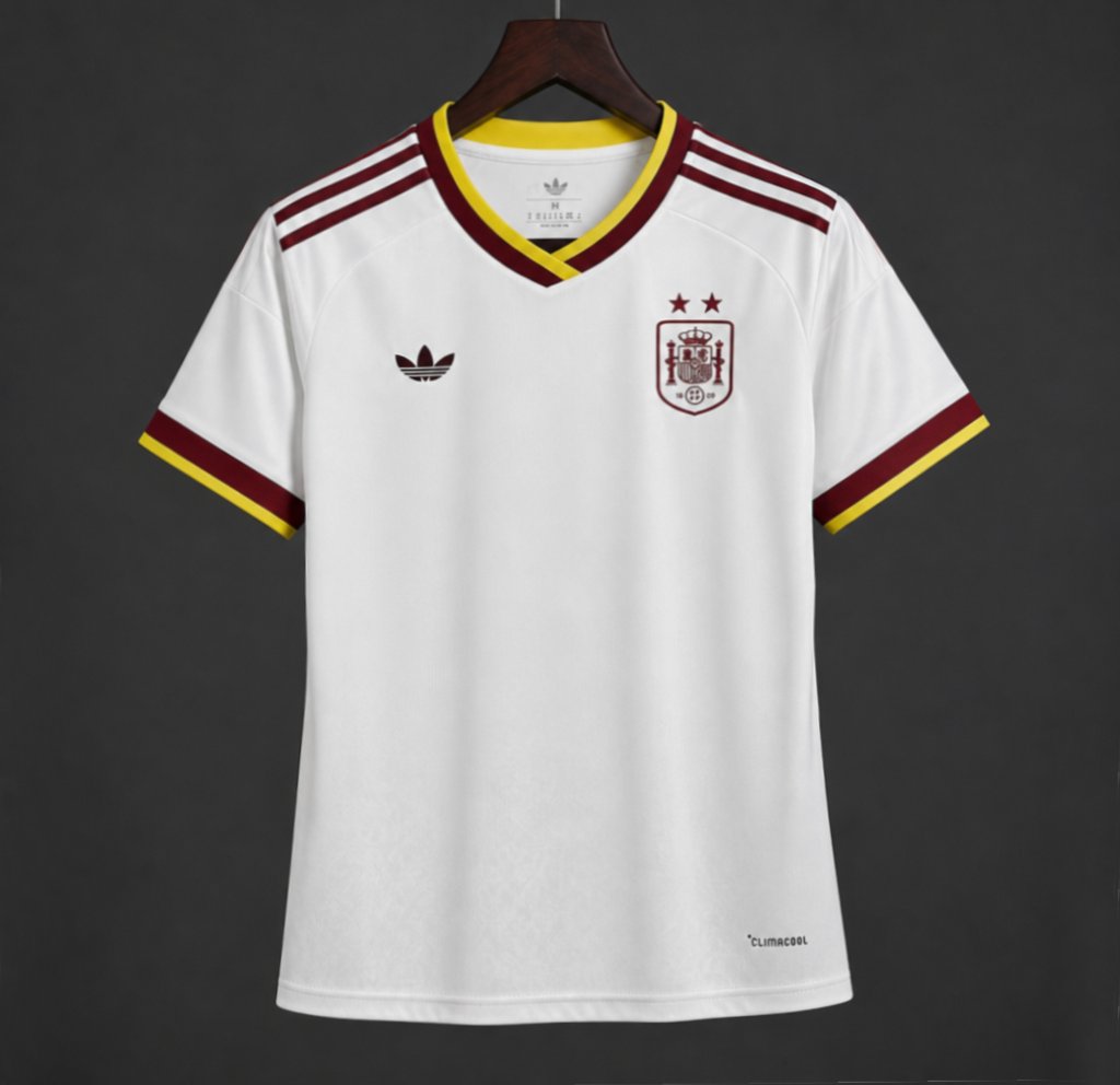 2 Star 2026 Women Spain Away White Jersey With Champion Patch