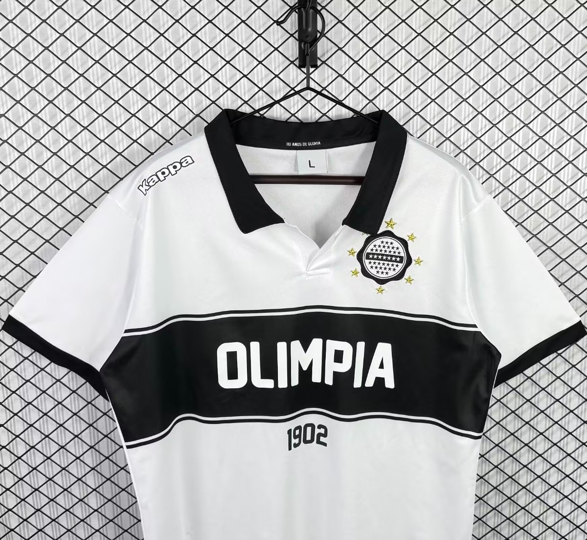 Retro 2002 Club Olimpia White with Dark Green Band Centenary Home Jersey