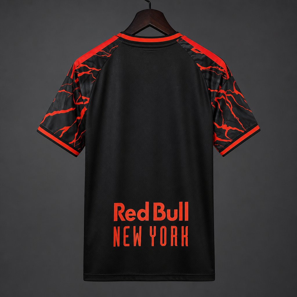 26/27 New York Red Bulls Black with Red Lava Pattern Away Jersey
