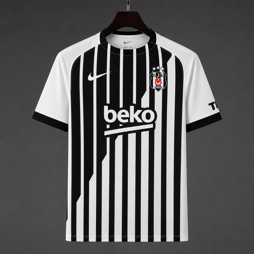 26/27 Beşiktaş JK Black & White Stripes Home Jersey