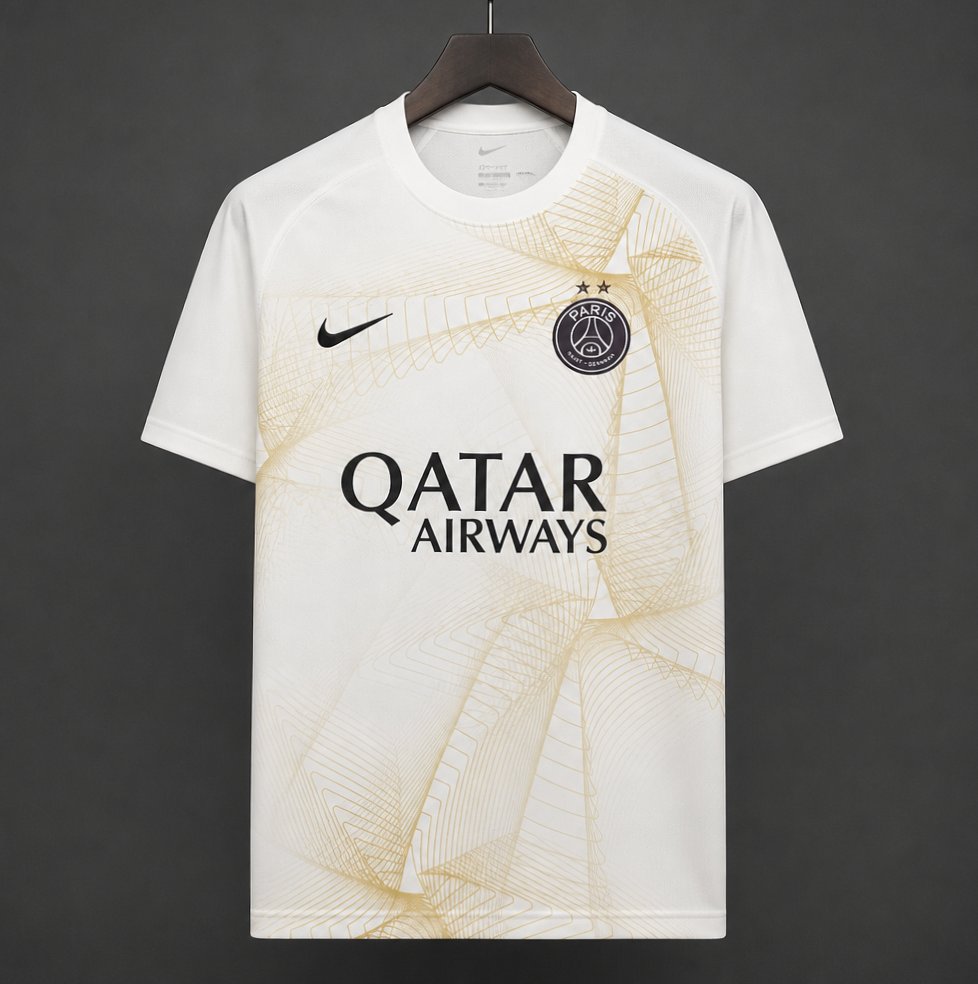 26/27 Paris Saint-Germain Pre-Match White/Gold Jersey