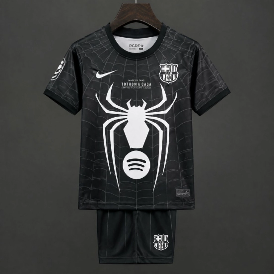 26/27  Kids Barcelona x Spider Man Venom Black Jersey