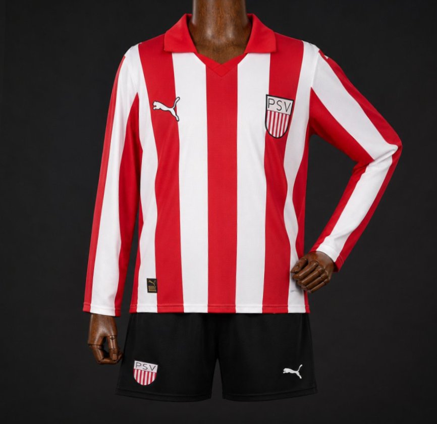 26/27 Kids PSV Eindhoven Coen Dillen  Long Sleeve Red Stripes Jersey
